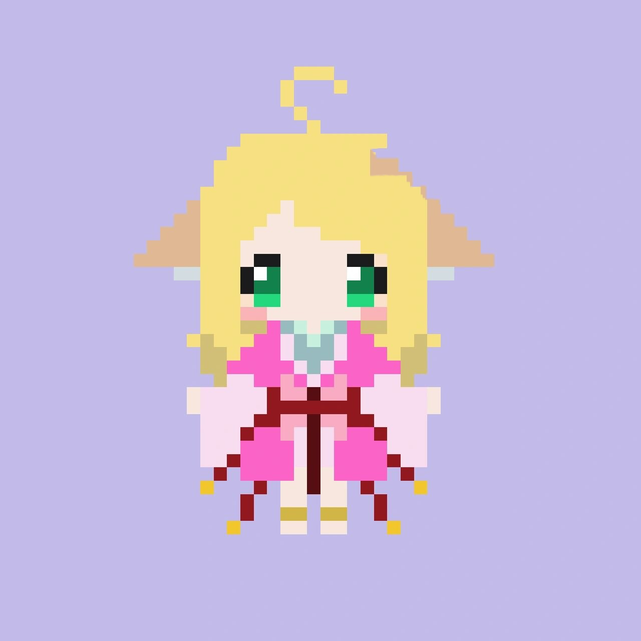 狐妖小红娘涂山苏苏像素画/拼豆图纸 今天是520!