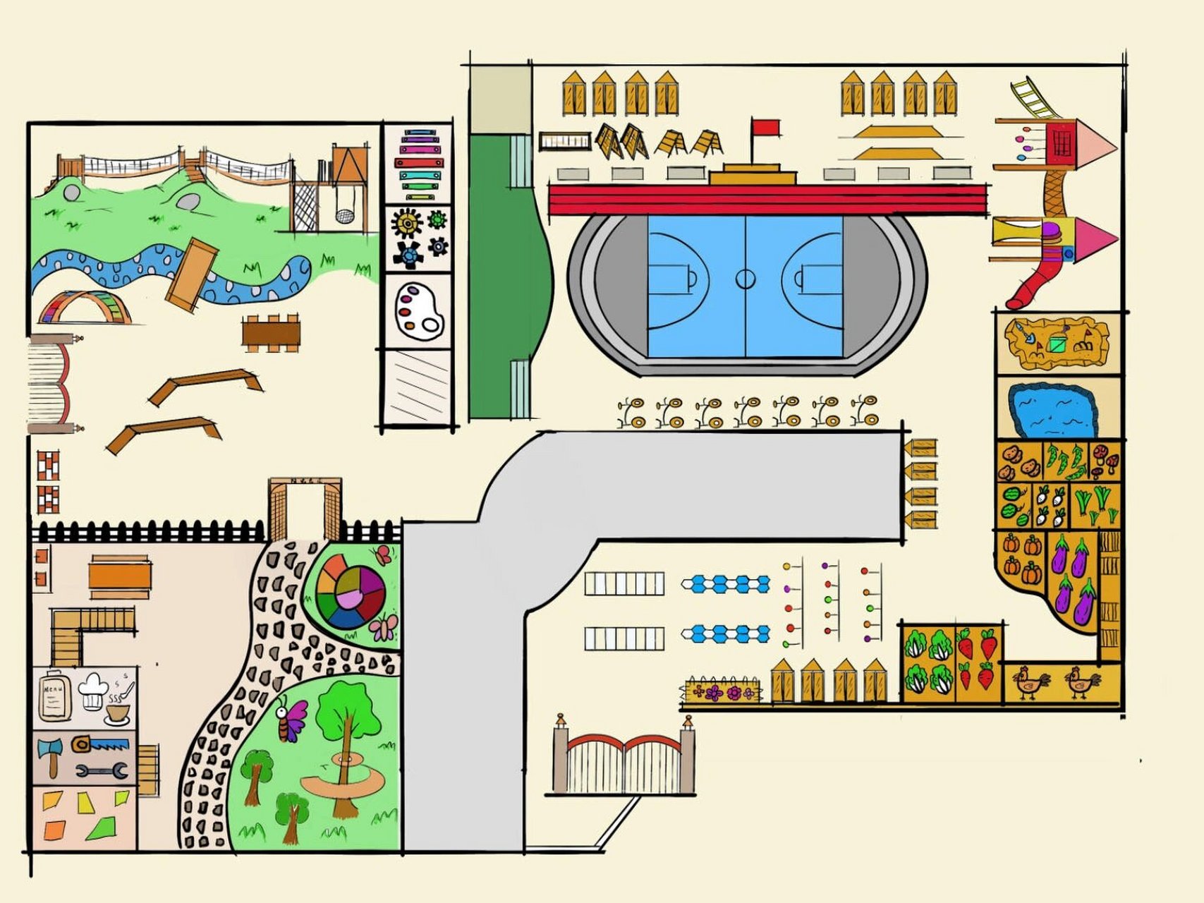 幼儿园户外区域平面设计图