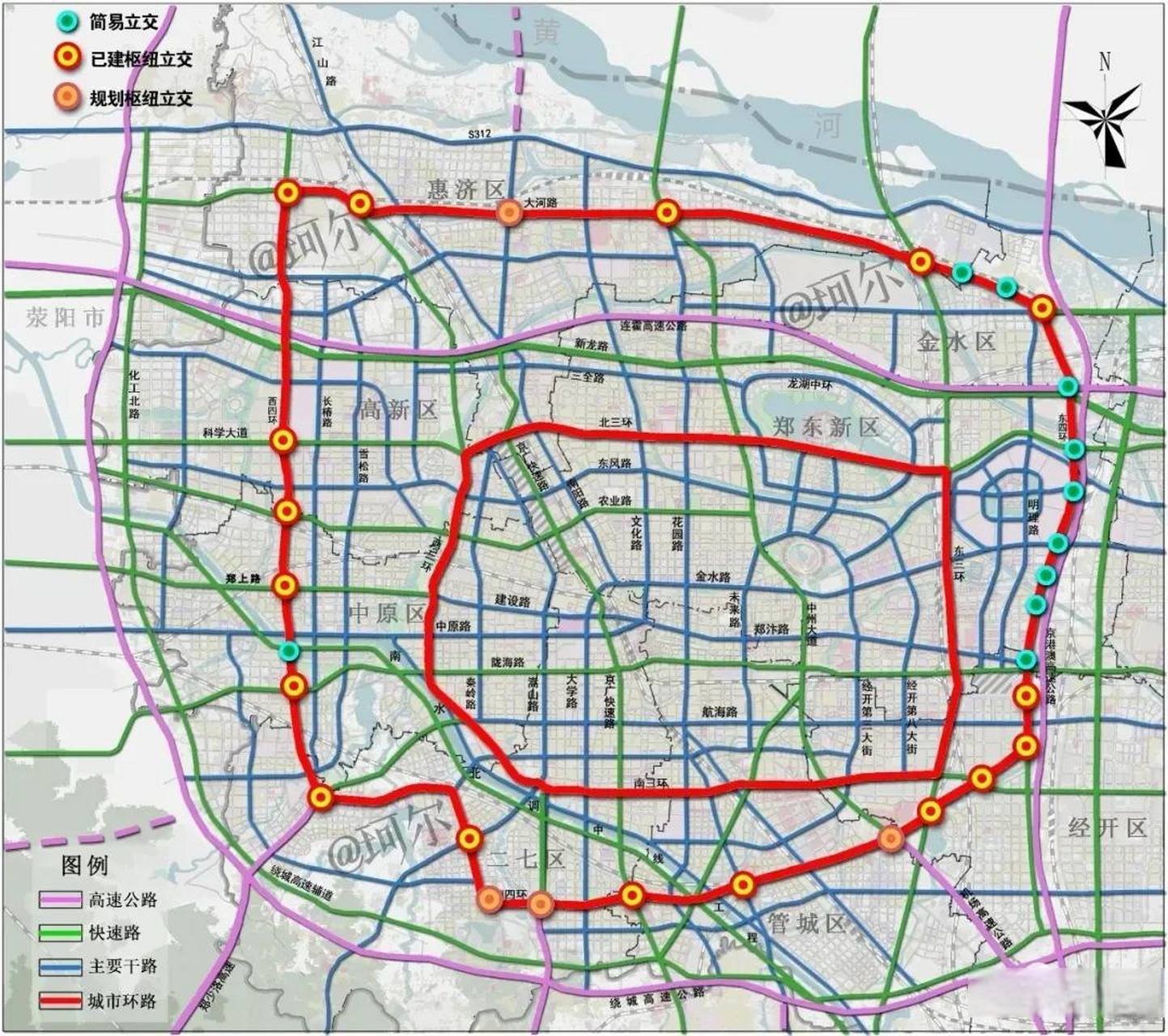 郑州三环以内地图图片