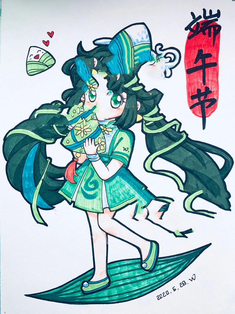 补发 端午节动漫人物 去年画的 原图找不到了