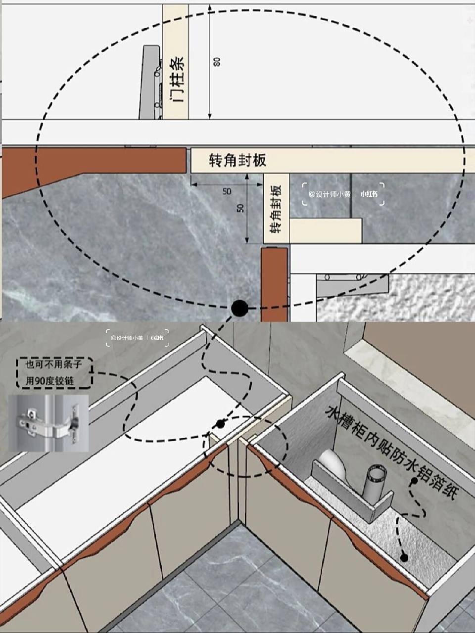 吐血整理橱柜转角水位处理细节 给你们精心制作的橱柜转角下水位解析