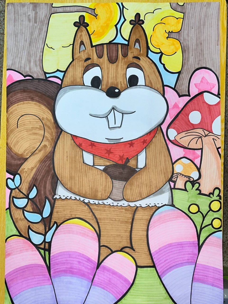 简笔画 松鼠松果