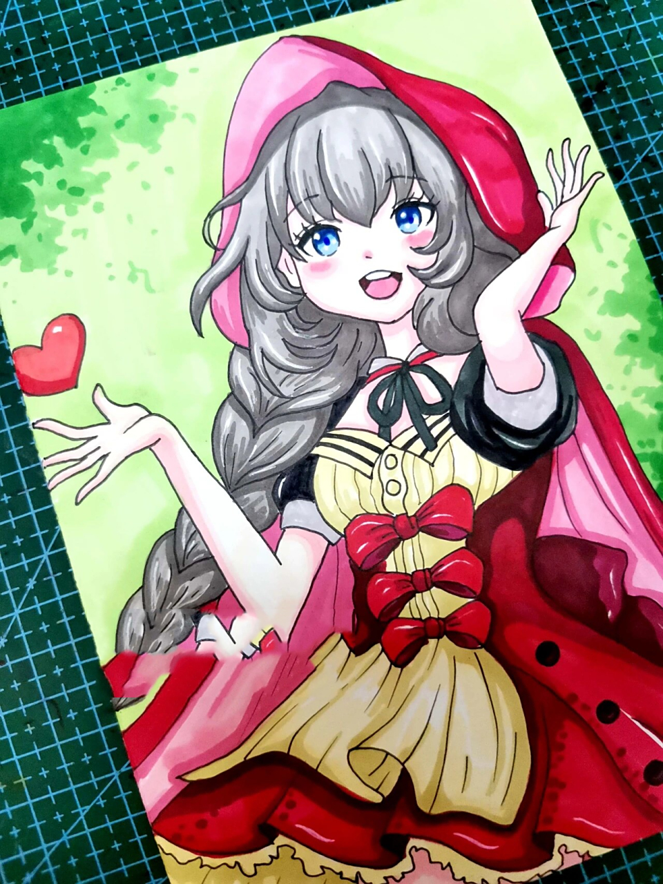 动漫人物,马克笔画《女孩儿》