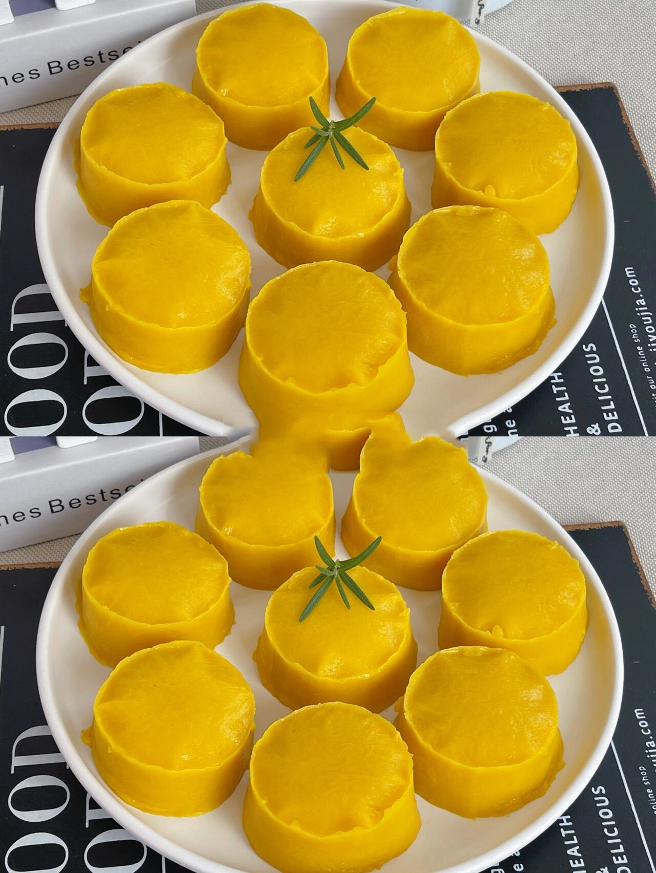 奶香小米南瓜蒸糕75软糯香甜入口即化 好吃不胖的小米南瓜蒸糕要不