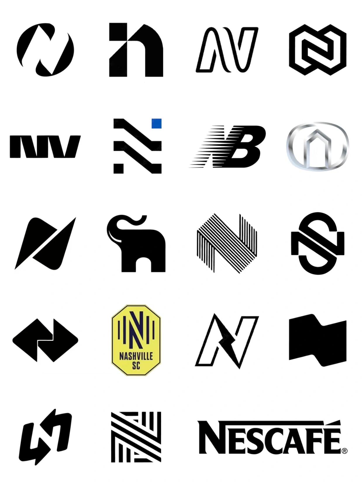 极简创意字母n标志logo设计|灵感分享97