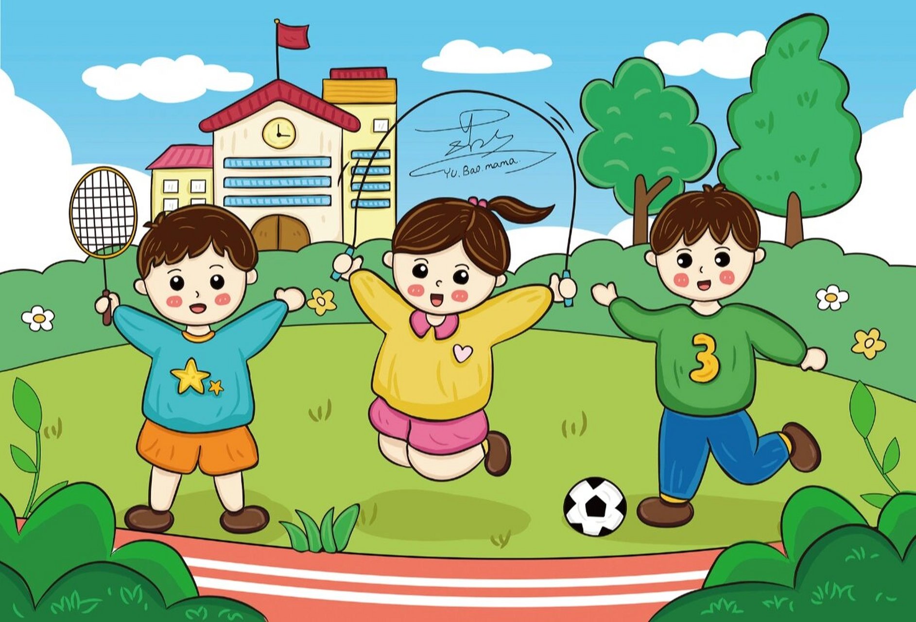 运动会主题画 | 运动会儿童画 原创手绘,93临摹要标明出处