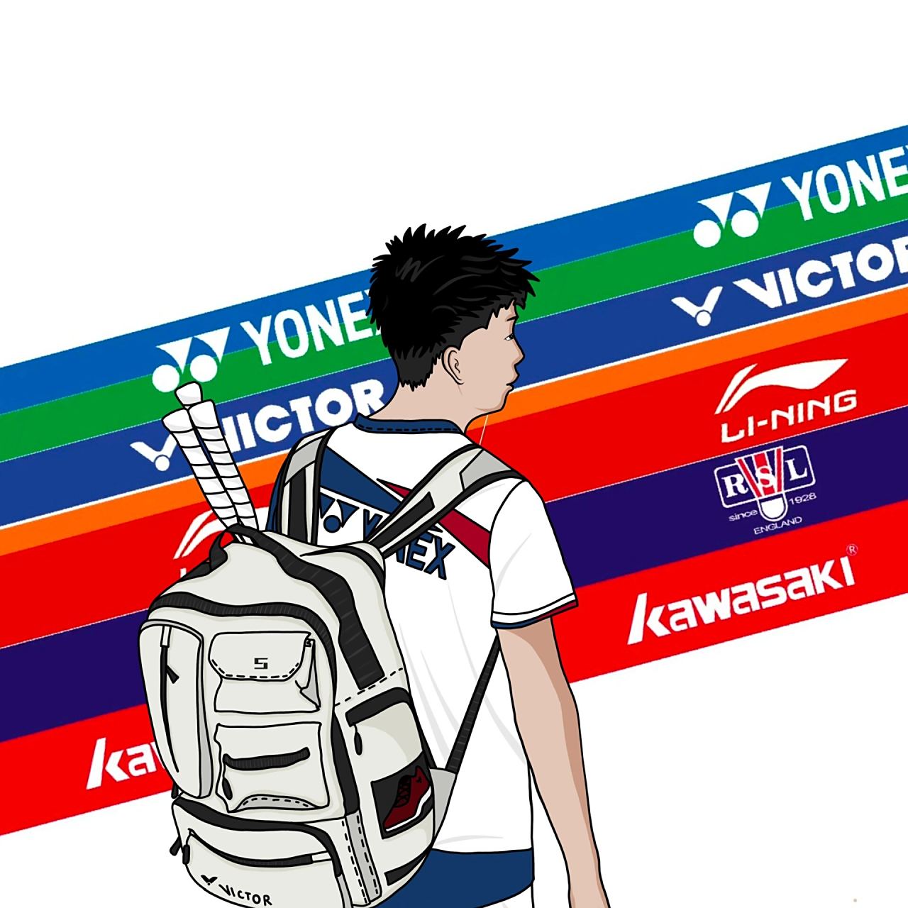 一起羽毛球|快来给搭子画头像 羽毛球在手,挥洒汗水, 头像自由创意