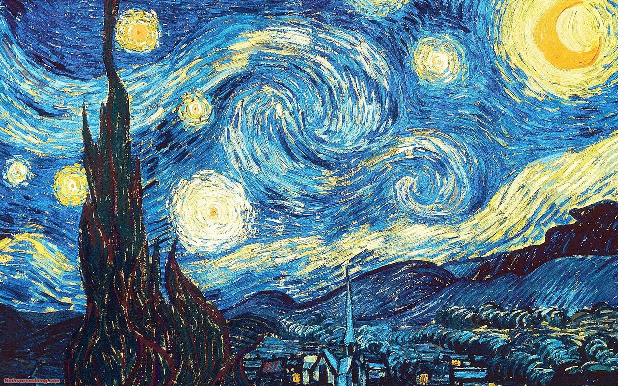 night|星月夜 93艺术品概述: 星月夜/文森·威廉·梵高/1889年/布面