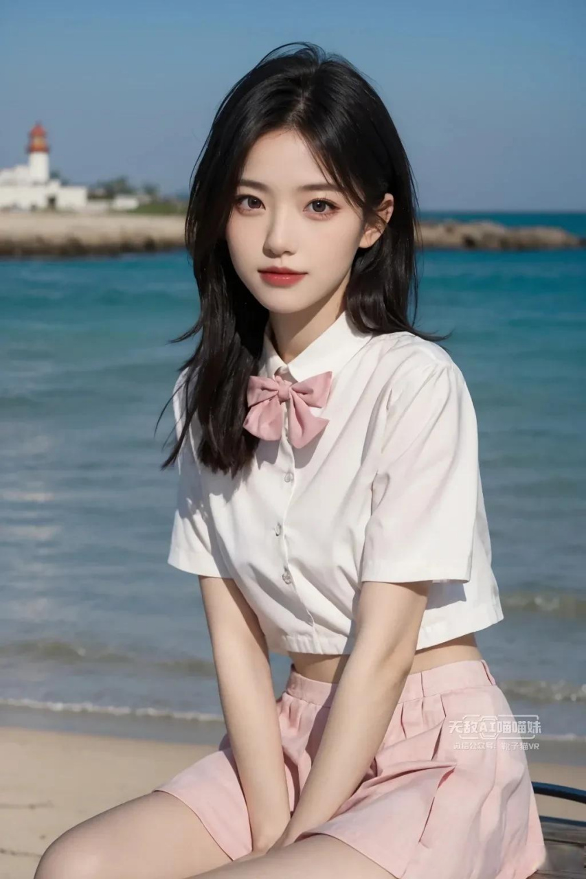 ai美少女海边jk写真