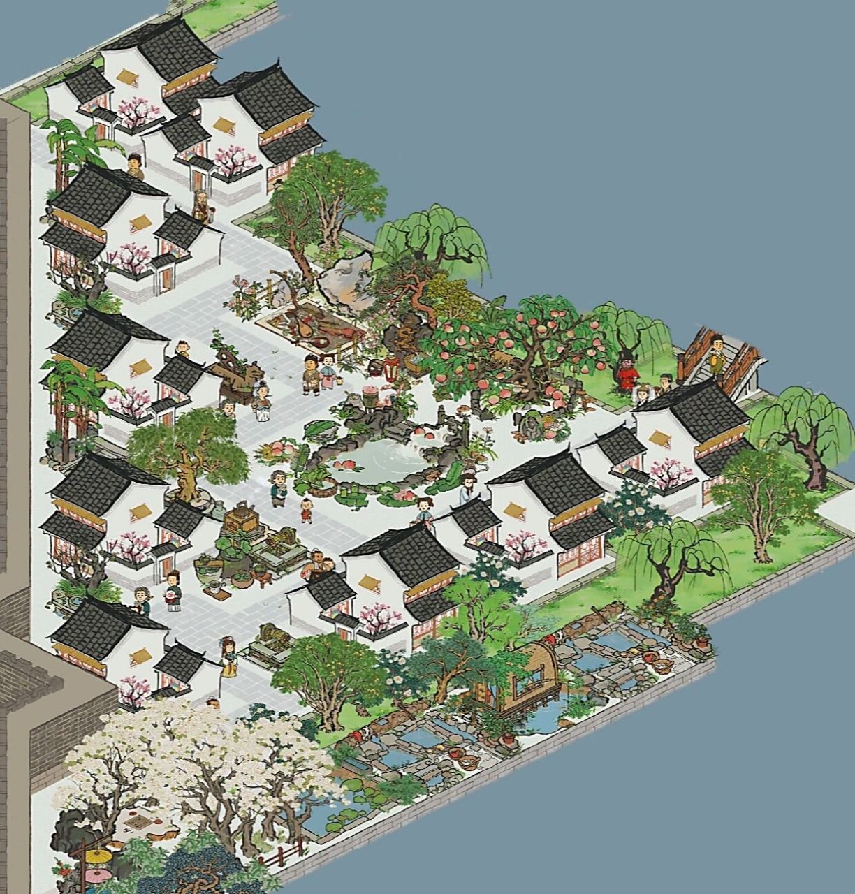 江南百景图|杭州府布局 江南百景图 杭州府 月迟坊 云深坊 风归坊