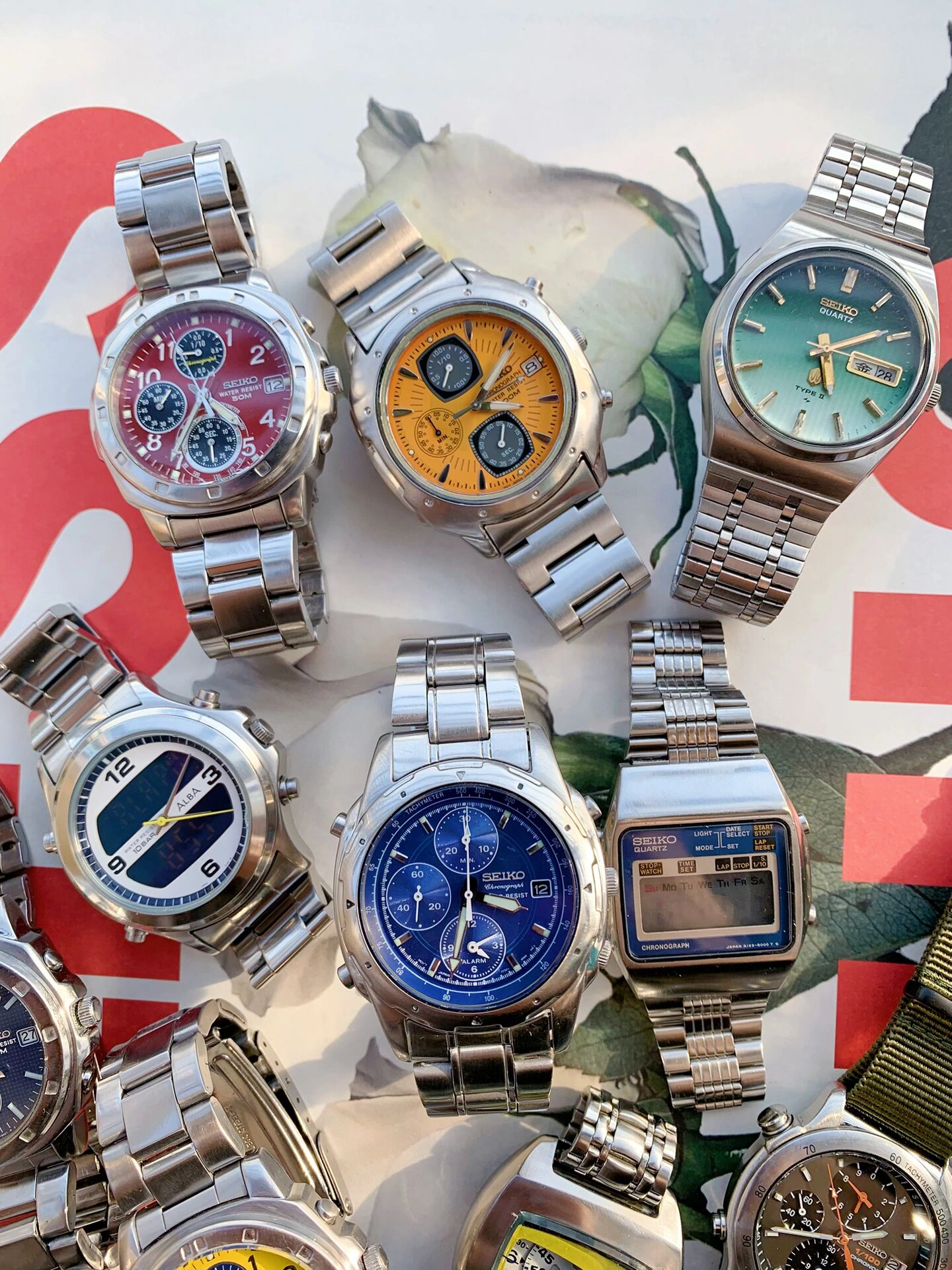 五彩斑斓 彩色表盘中古表⌚爱了爱了  最近偏爱彩色盘面中古腕表 大