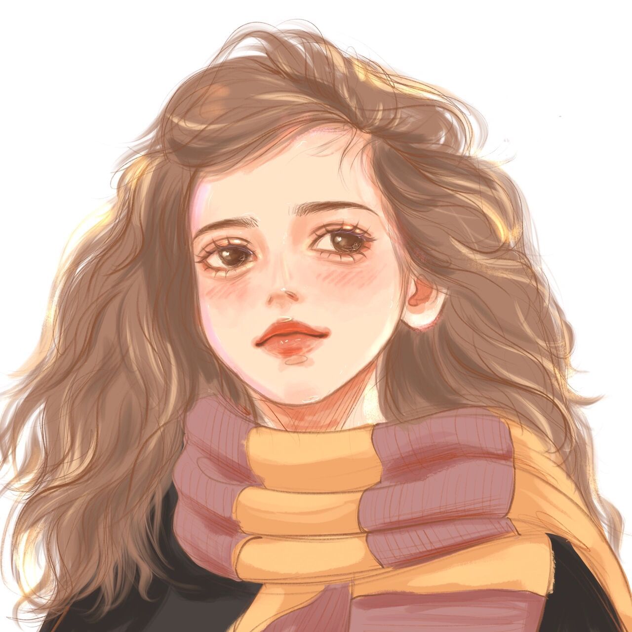 手绘头像|哈利波特赫敏 一顿操作猛如虎 20分钟摸鱼上色 不是客单的就