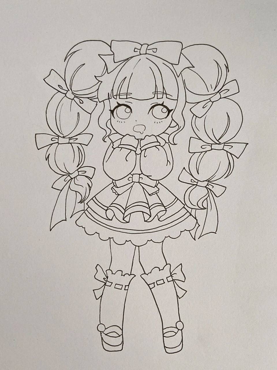 动漫人物女生卡通女孩q版人物可爱少女手绘 临摹改动了一下子