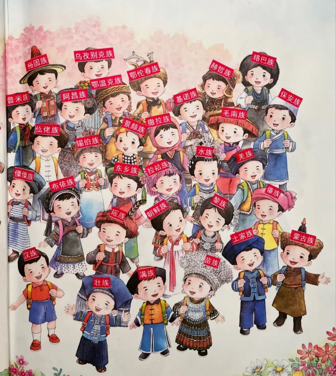 56个民族带拼音直接裁剪打印就可以了 图三打印裁剪后直接贴到书上