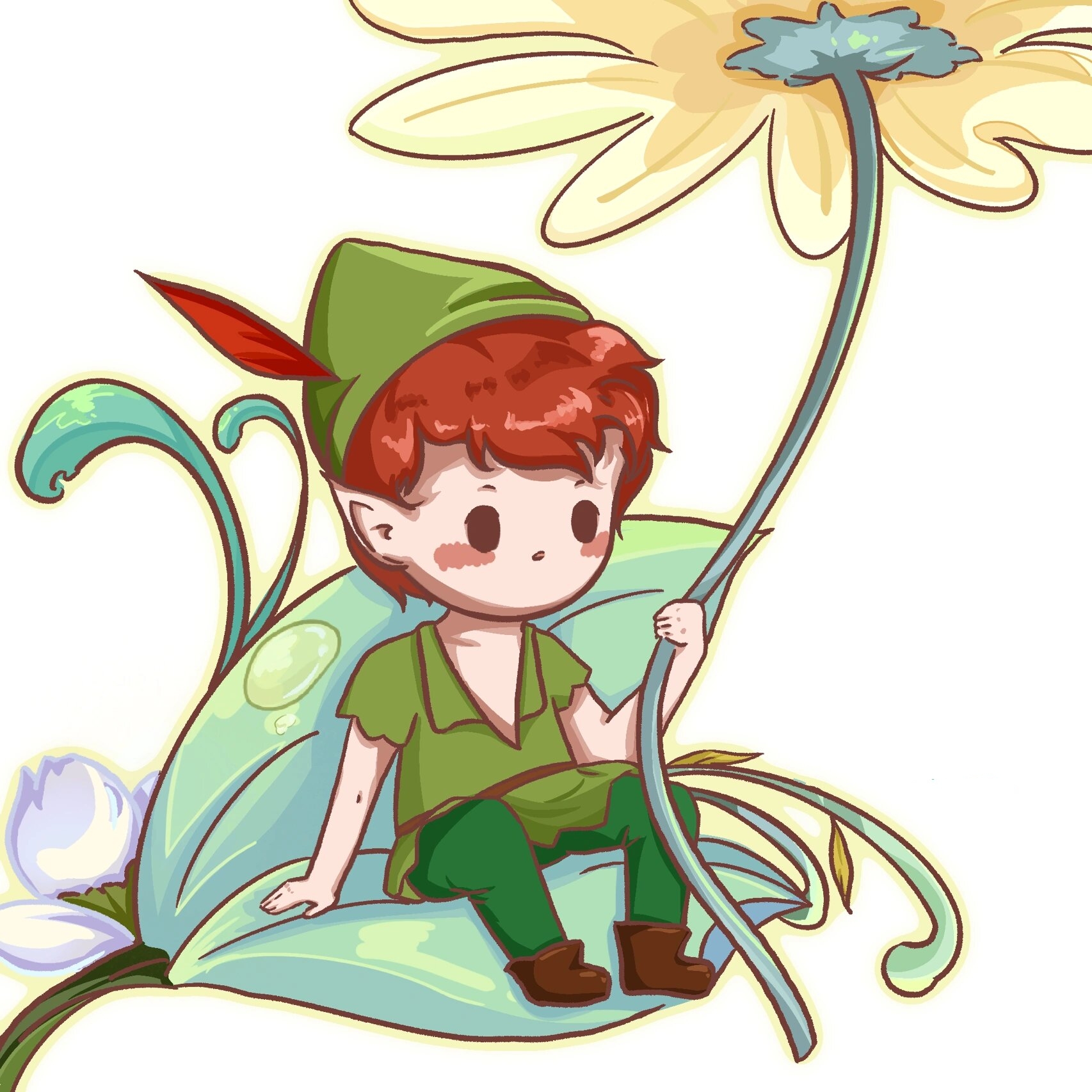 迪士尼奇妙仙子头像-小叮当与彼得潘 一对可爱精灵!