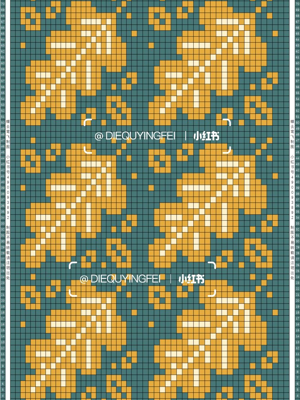 秋天的树叶像素画,提花图案