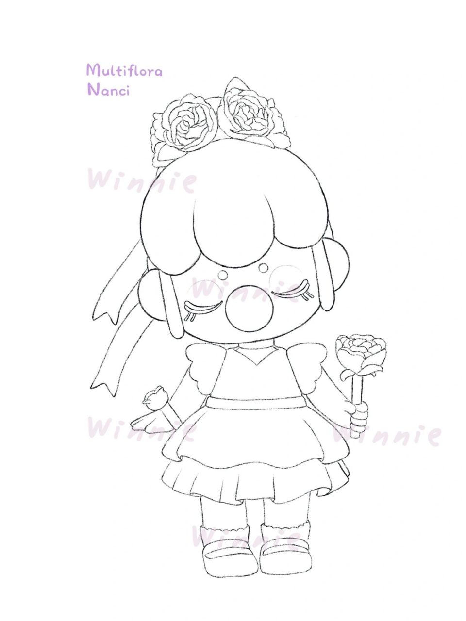 【手绘彩铅盲盒】nanci蔷薇/附线稿 老规矩:完整绘画过程视频在主页的