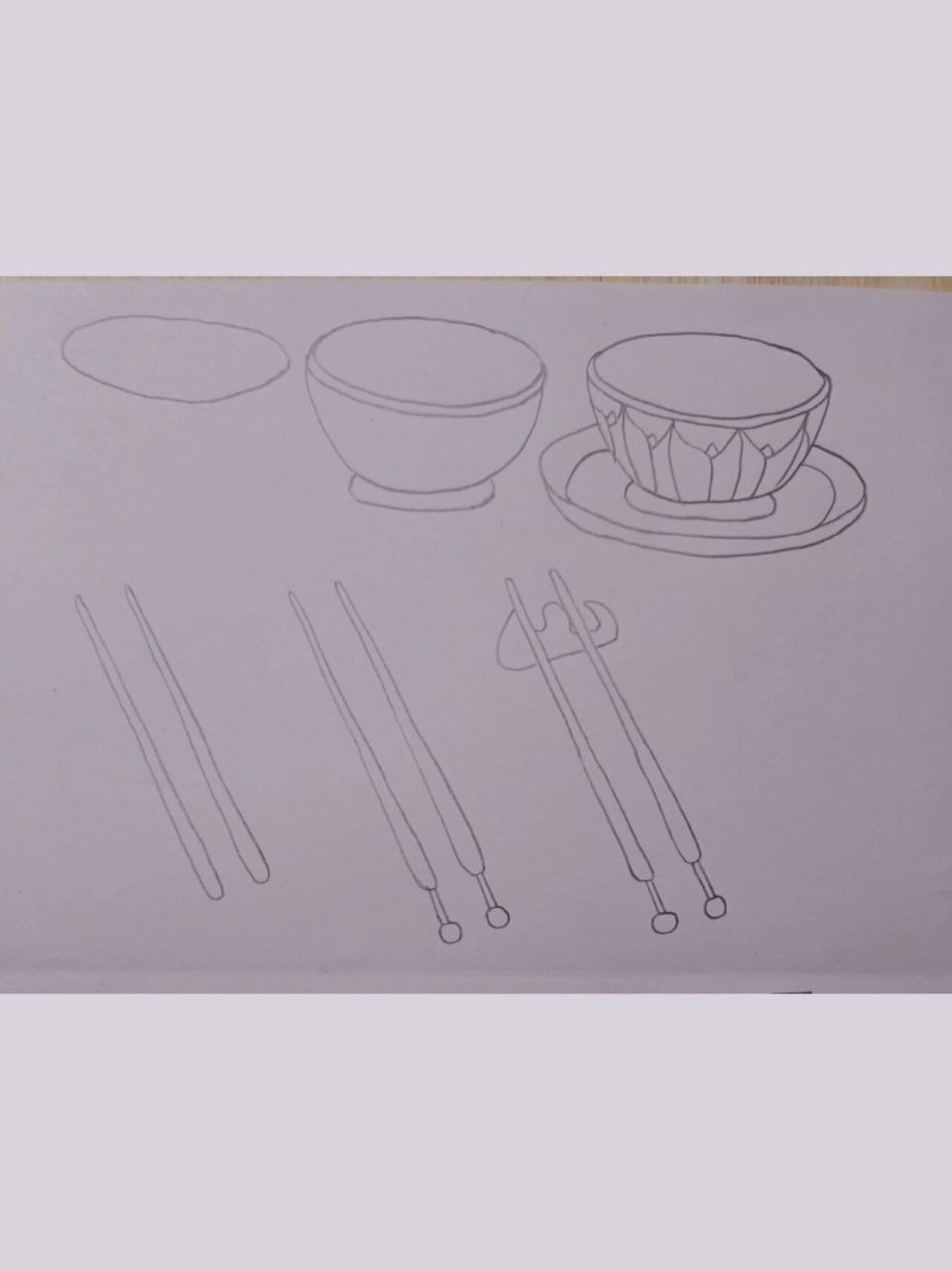 小朋友摆碗筷简笔画图片