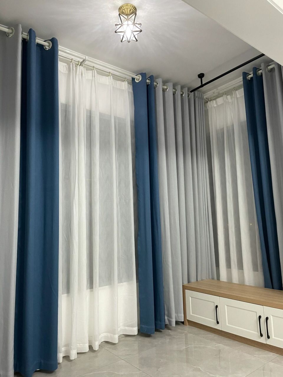 窗帘到底是罗马杆好还是窗帘盒好呢? 这种拼色翻车了吗?