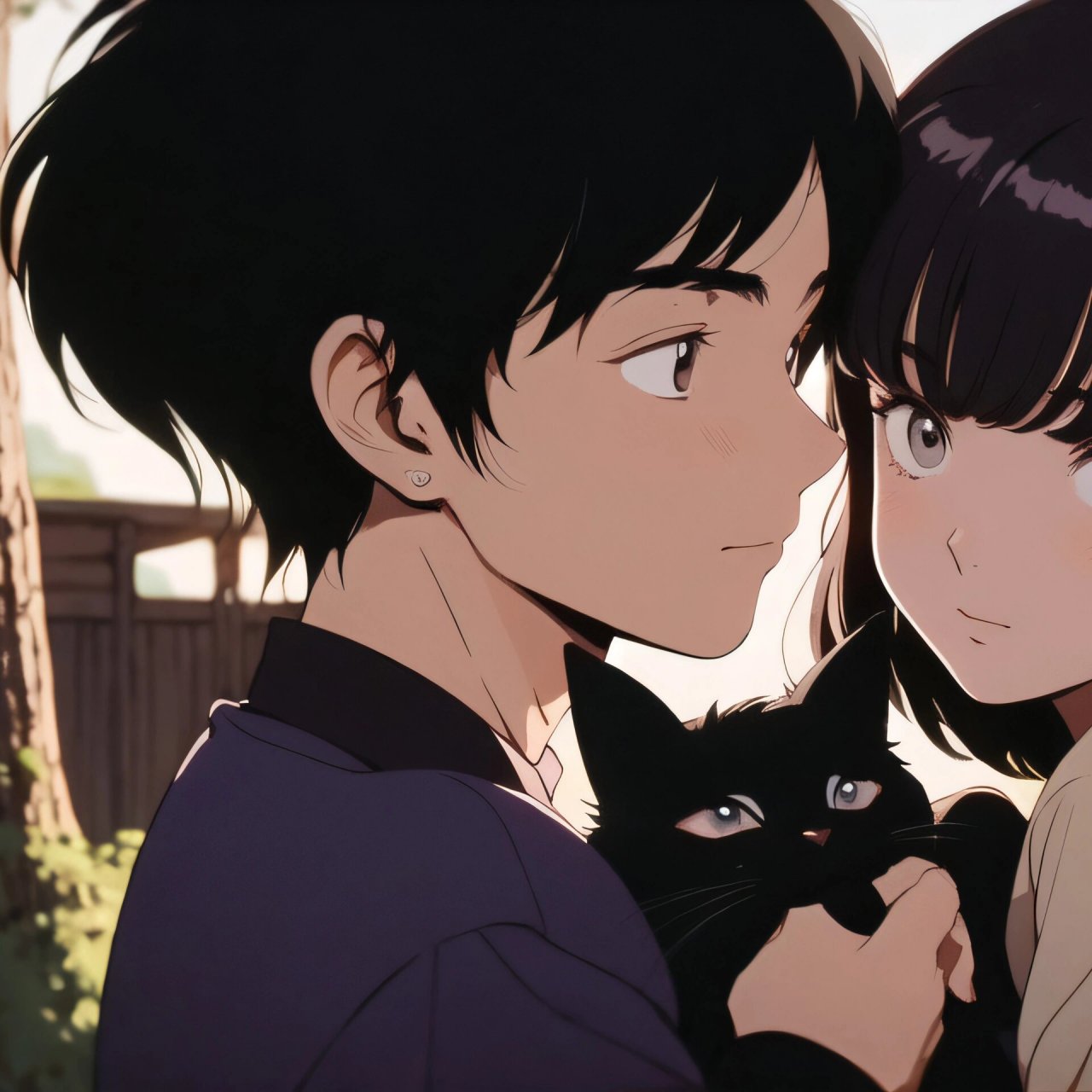 旧漫头像|情侣头像猫咪和他的情侣主人 #情侣头像# #情侣头像分享