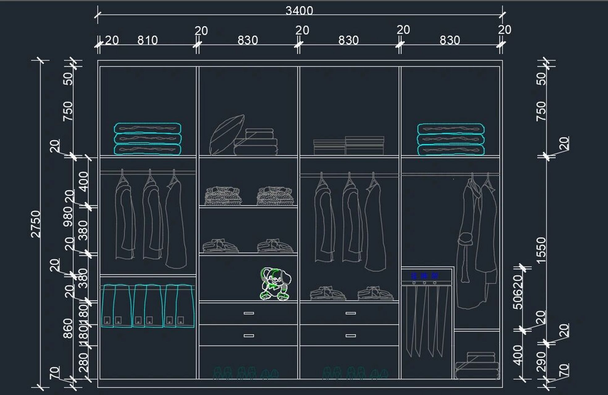 cad衣柜定制 这是定制衣柜的设计图
