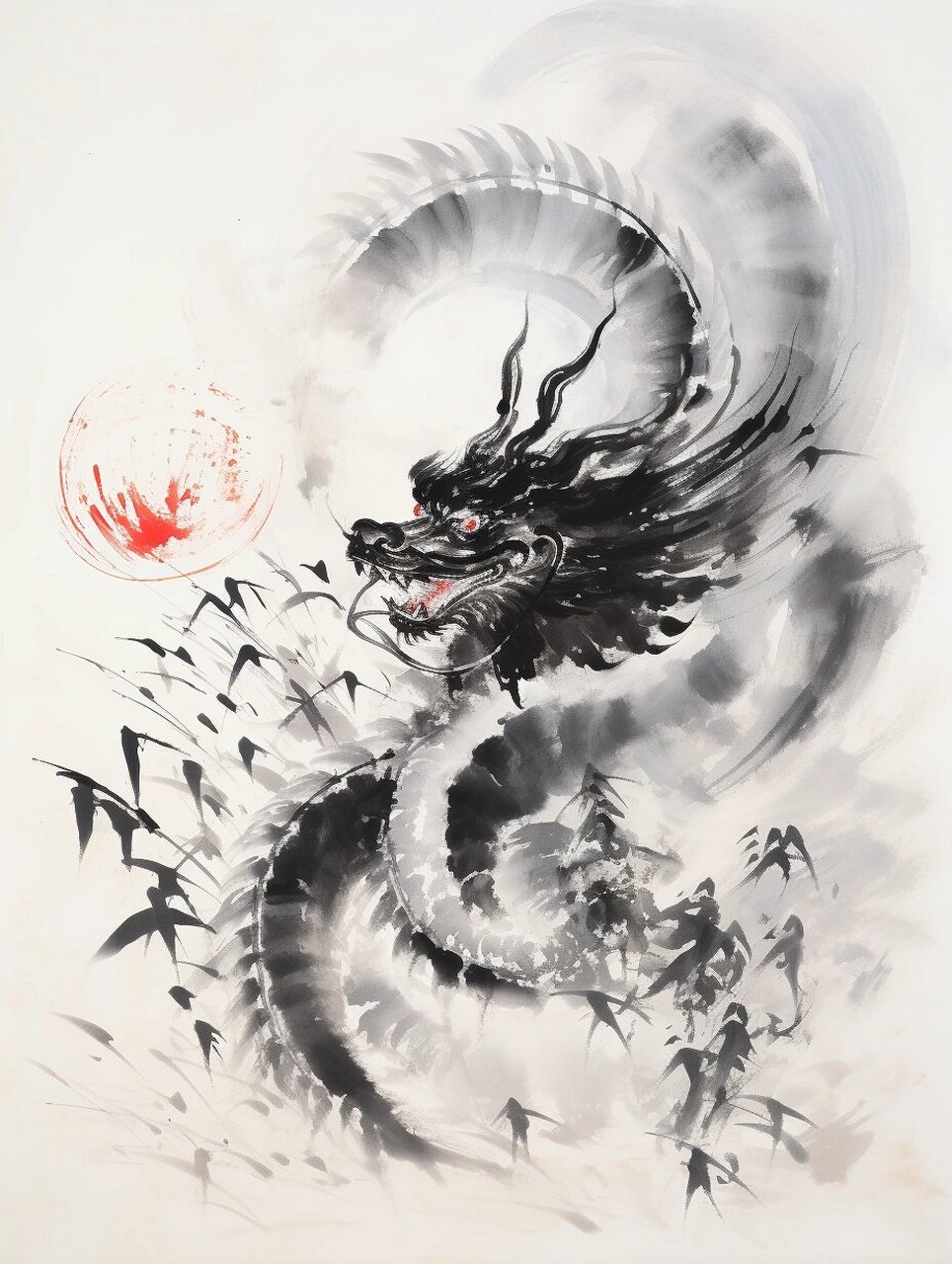 国风 国画——龙舞云天  在中华文明的绘卷上,龙作为神秘的化身,舞动