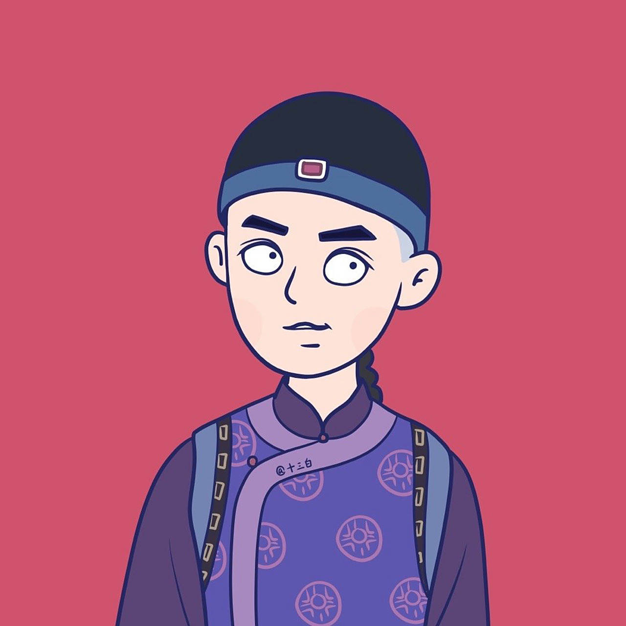 十三白插画 原创 坏人头像 你认识吗 #我是原创插画师