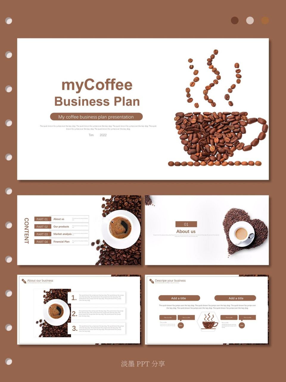 ppt模板分享|咖啡主题相关演示汇报 no.