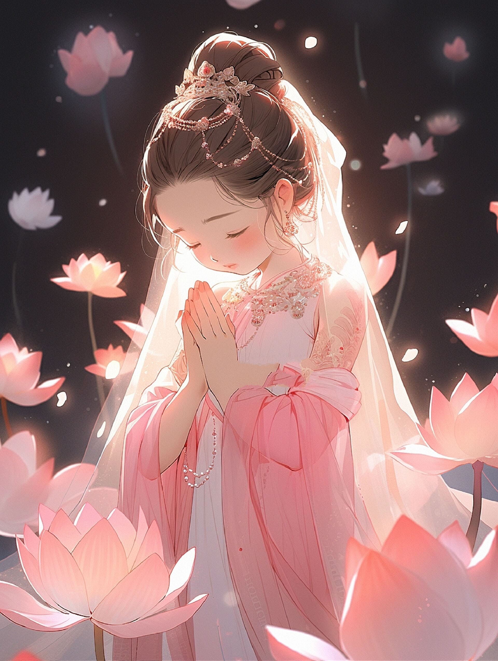 所求皆所愿|荷花许愿|古风佛系女孩头像