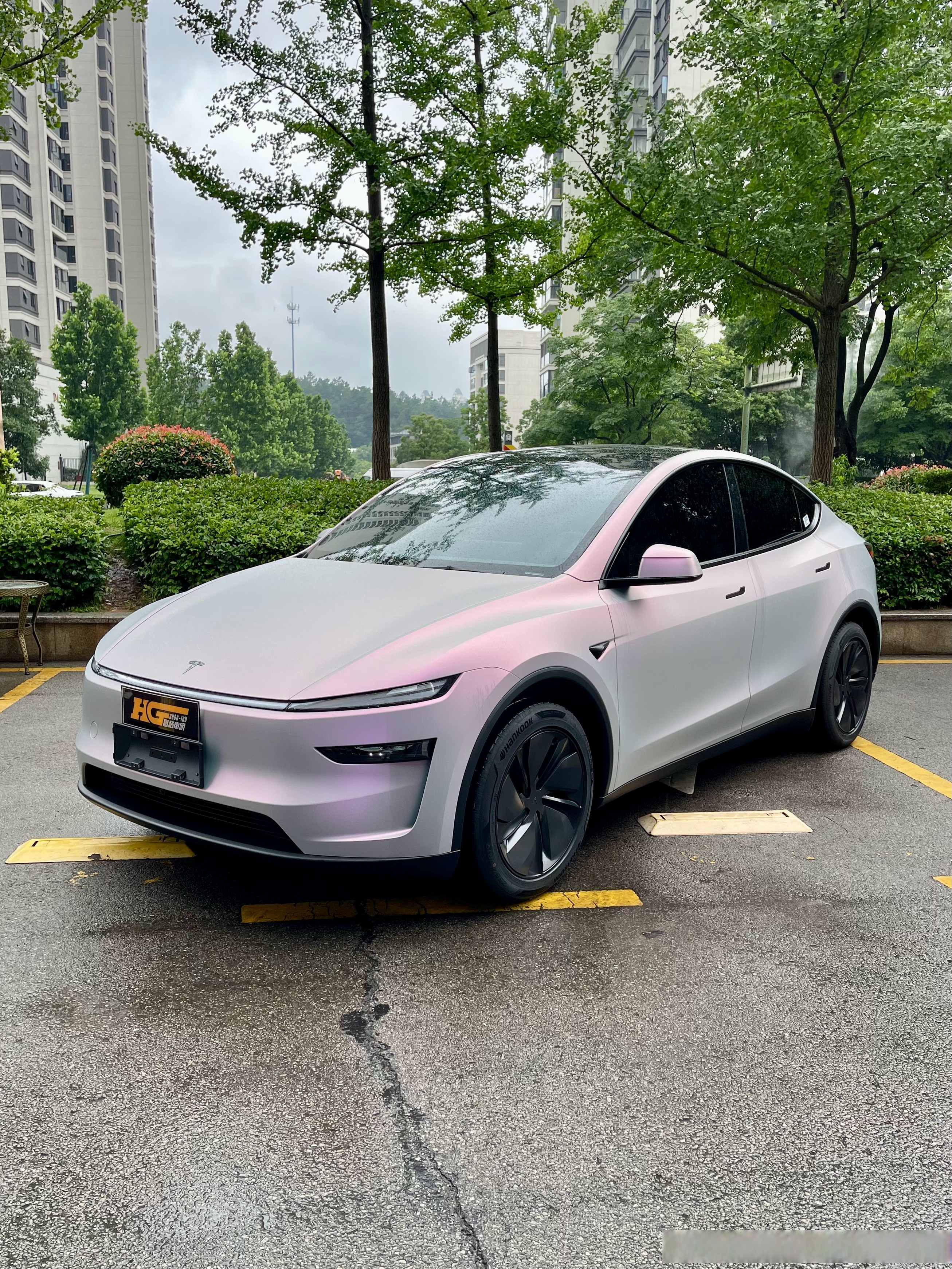 阴天也发光的秘密特斯拉焕新 y 改色实拍