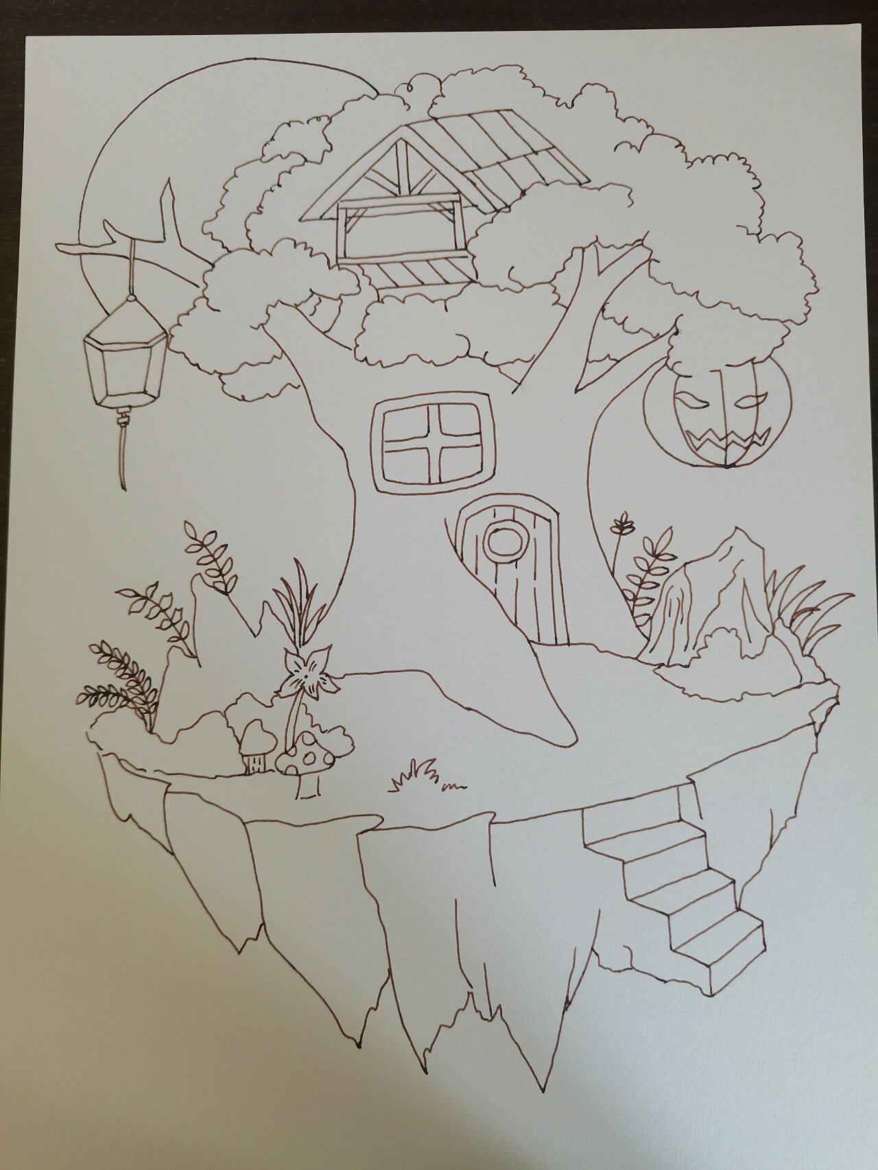 天空之城线描画,共5张