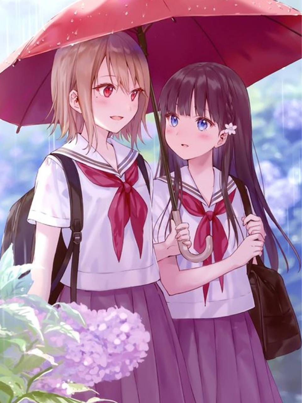 二次元壁纸 动漫少女 双人组合第三弹9399 两个人的友情刚刚好