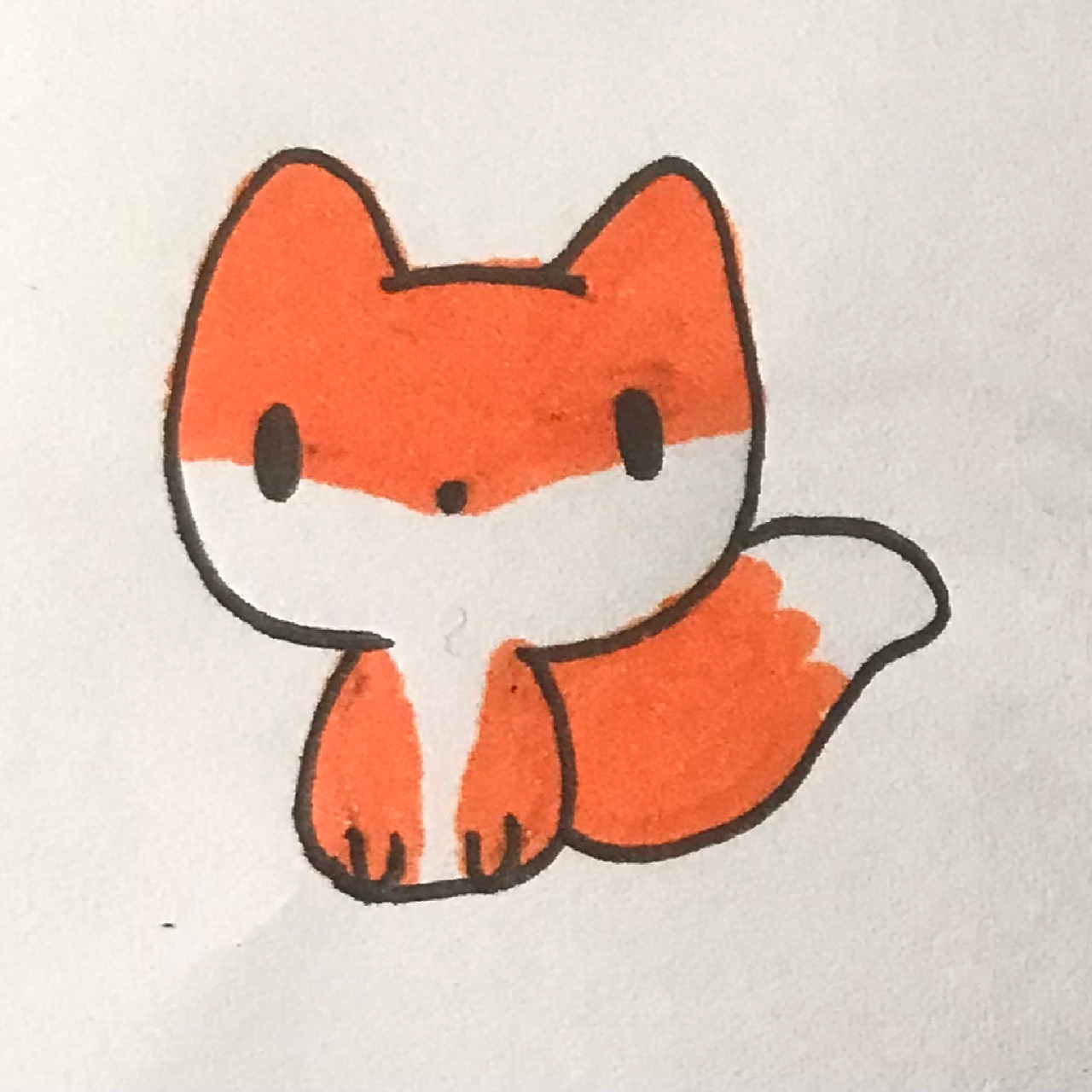 每日简笔画14【小狐狸】(过程图)