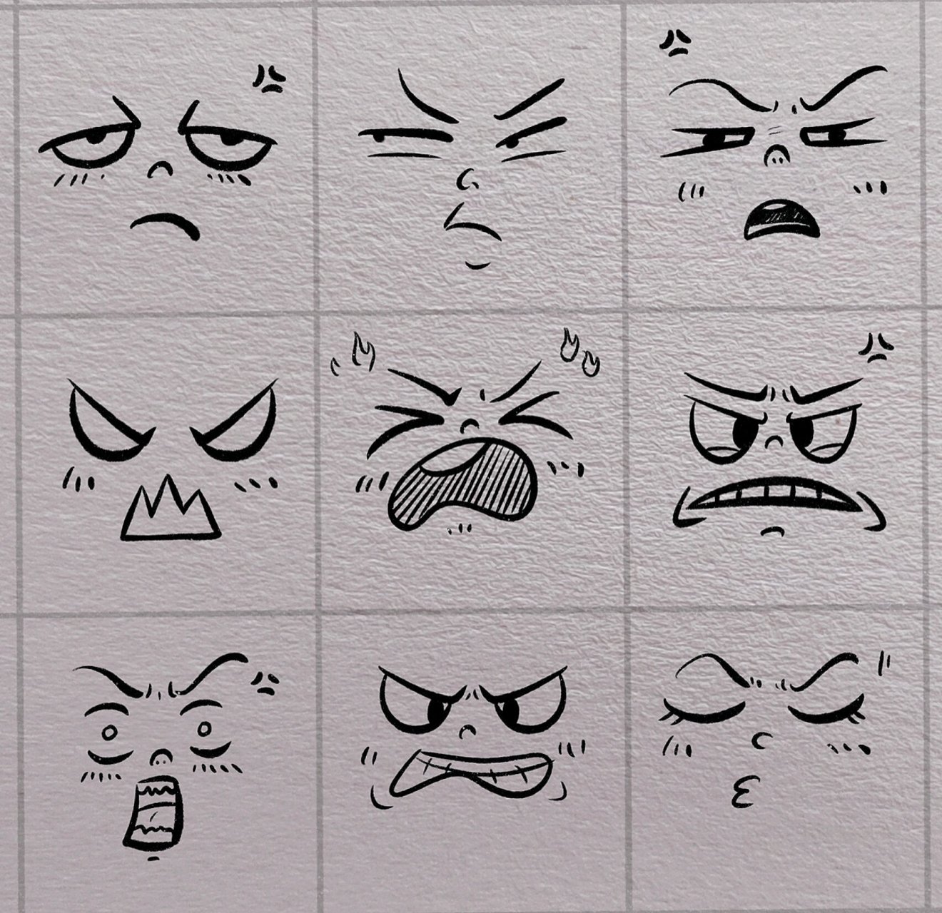 简笔画小表情 整理了一些关于生气的简笔小表情 简单又实用,手帐,情书