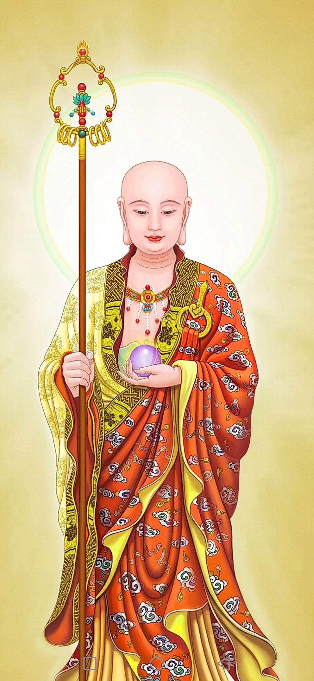 上半年画的地藏菩萨画像