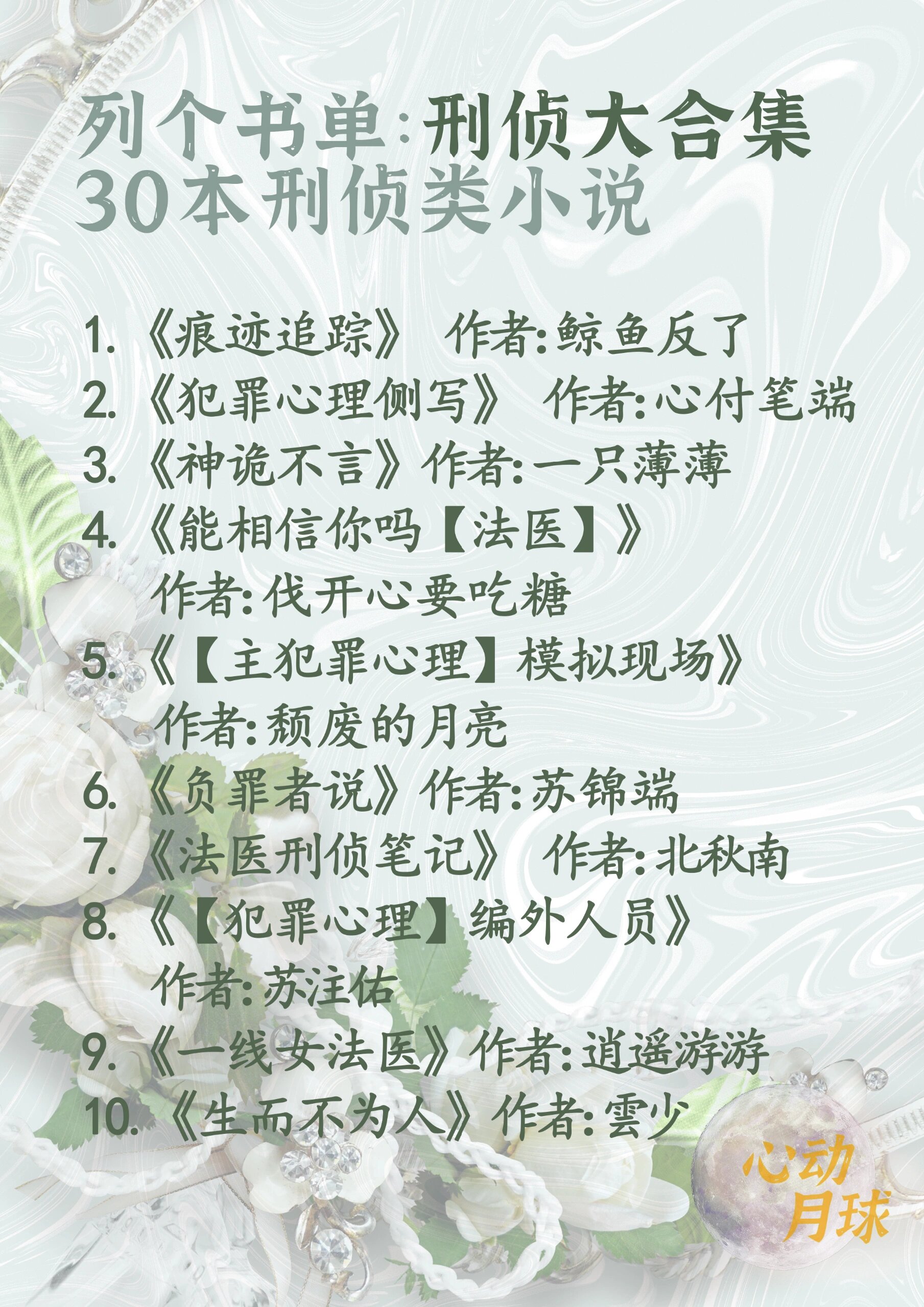 个人向～列个书单～排名不分先后 30本小说刑侦大合集 不同口味自行