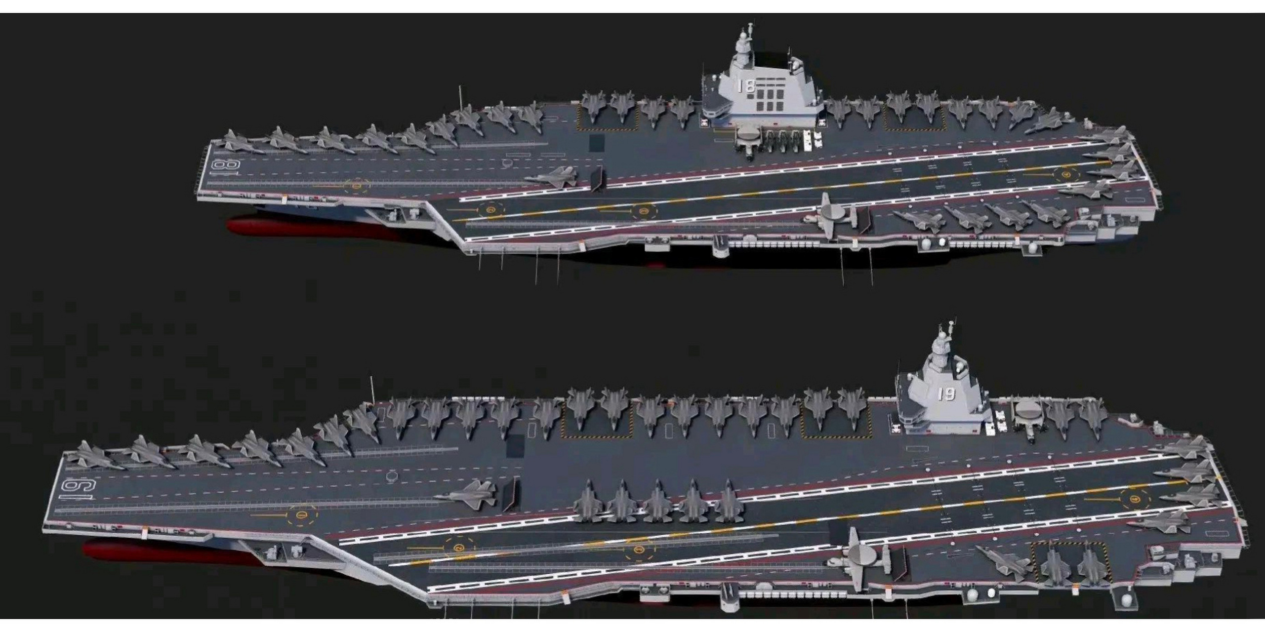 国产003航母与004航母对比