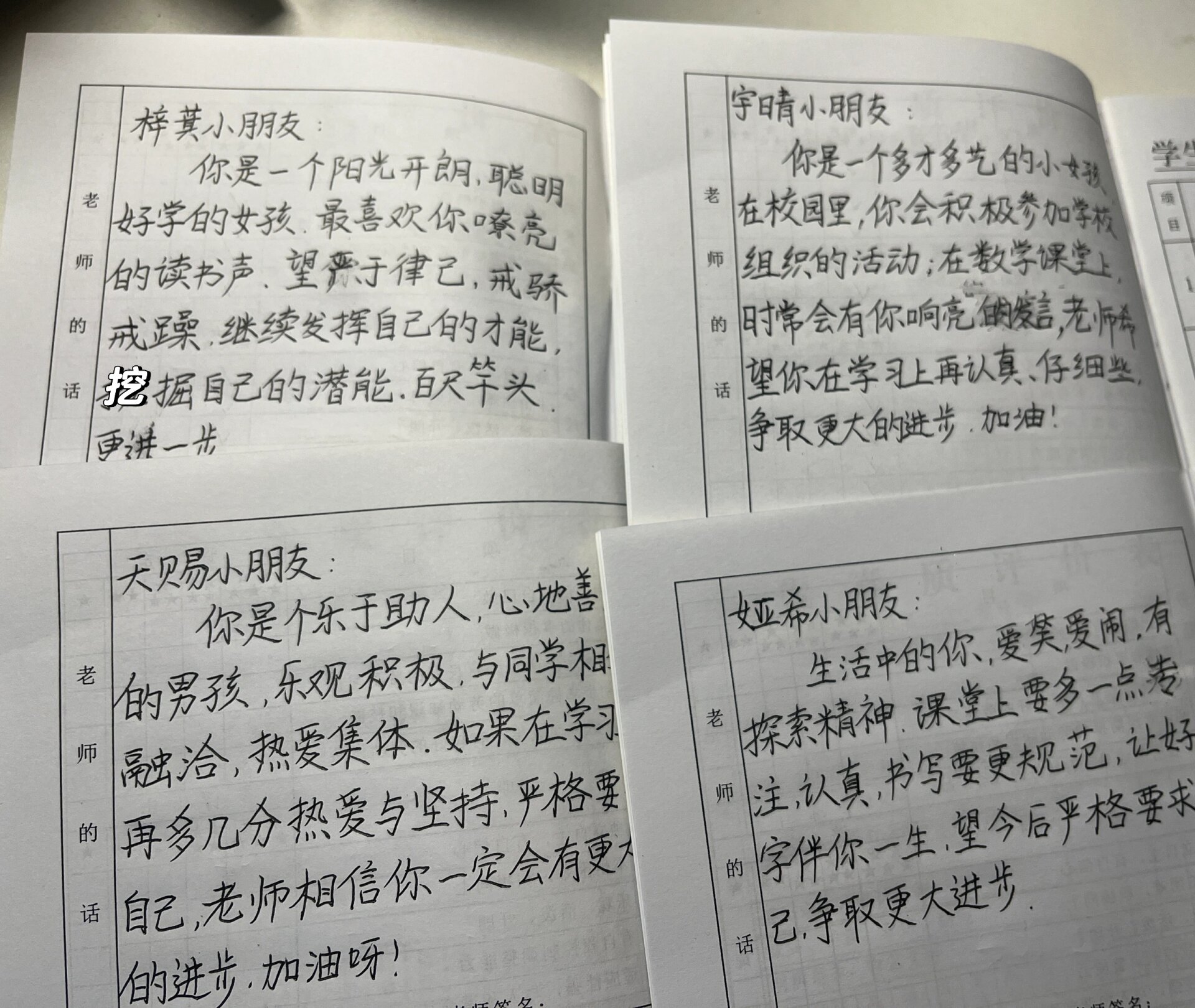 一年级素质报告册