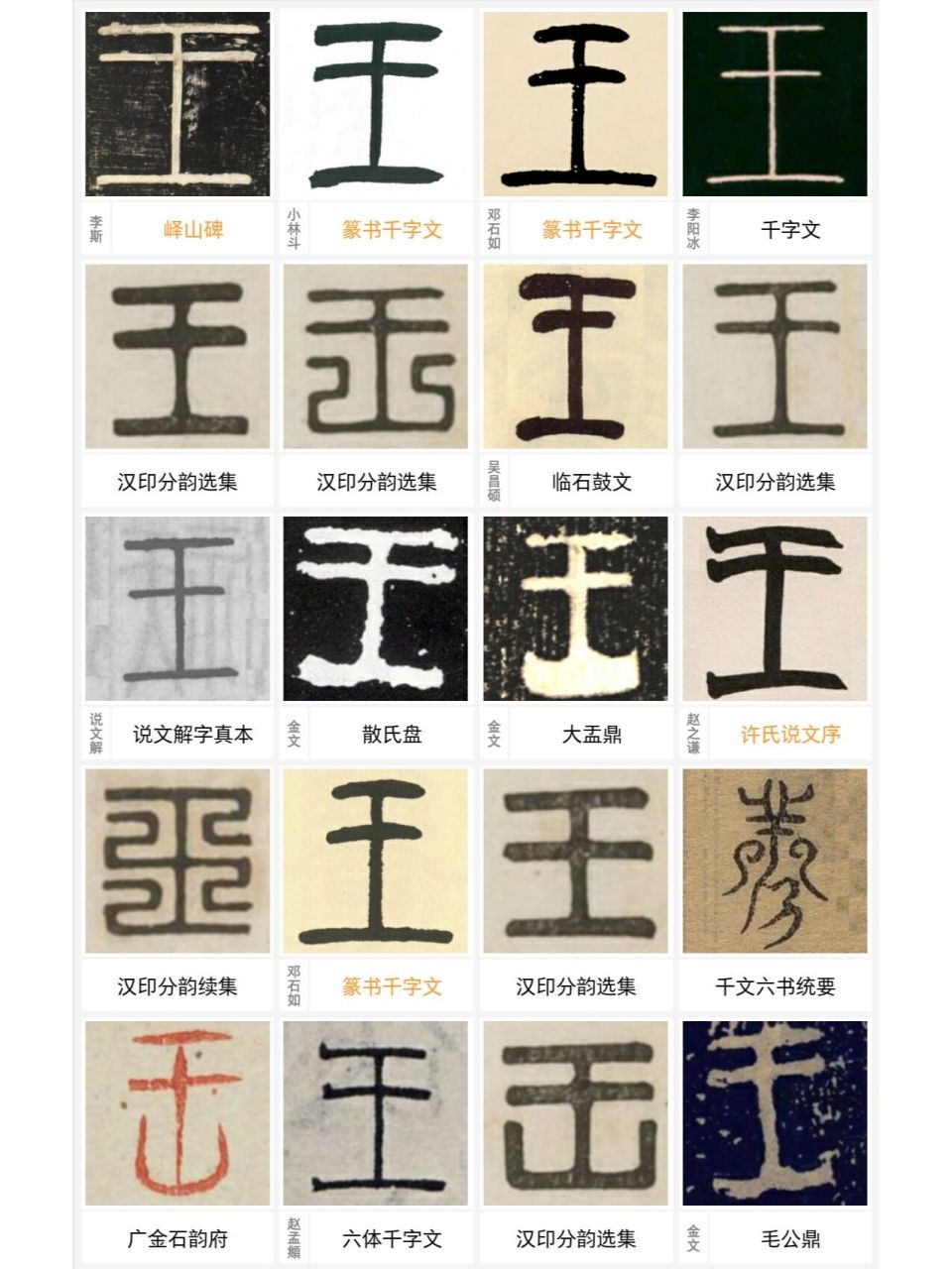 画出王字的原始字形图片