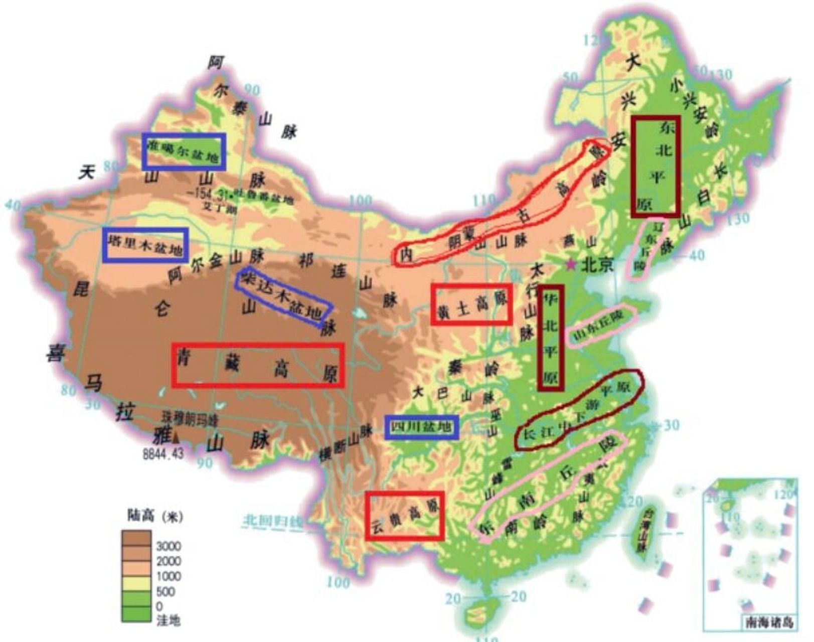 中国阶梯分界线图片