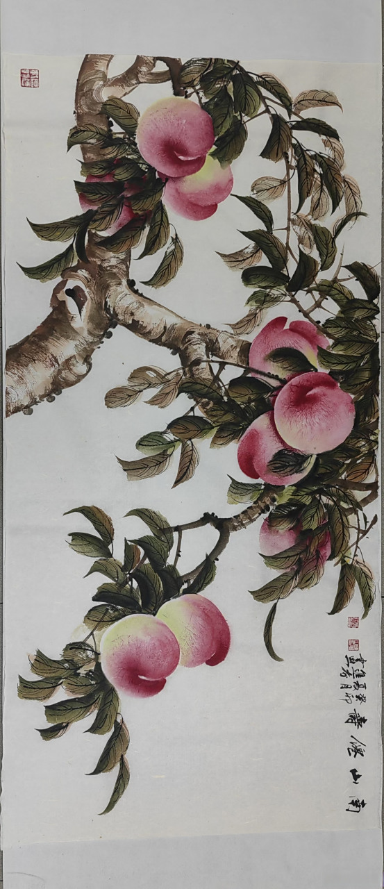 当代桃王贾进考老师寿桃作品#艺术##国画