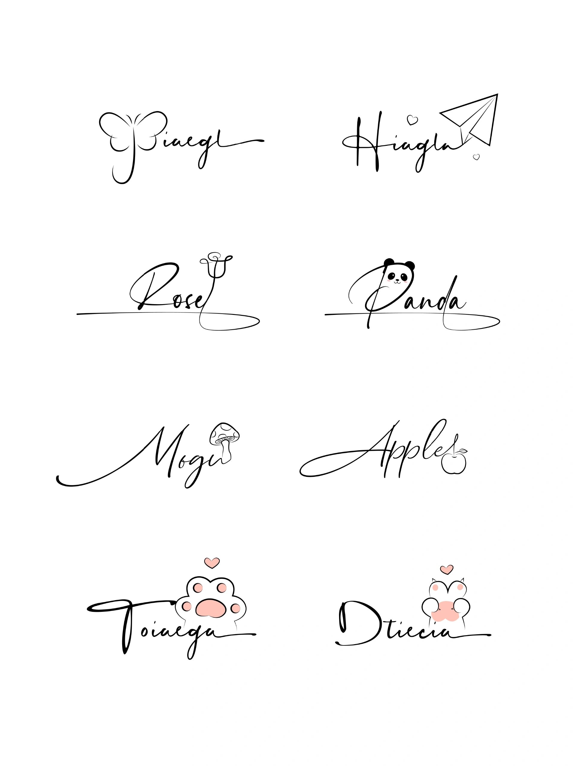 个性连笔创意元素艺术手写英文签名设计