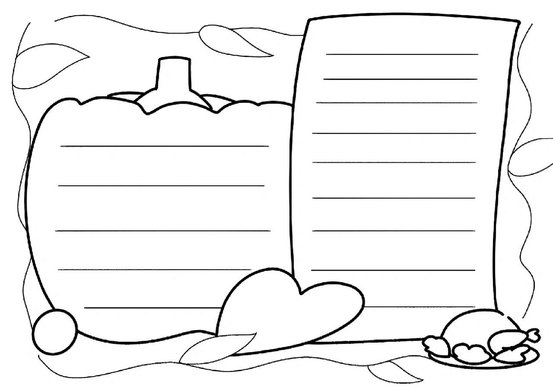 简单的感恩节手抄报 简单好画 感恩节的手抄报和线稿#手抄报素材# #手