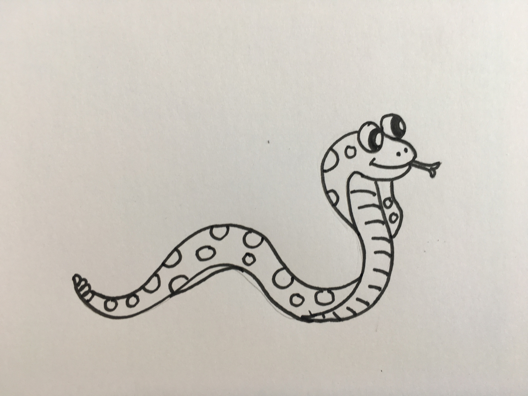 马克笔|蛇97简笔画 好久没发小红了