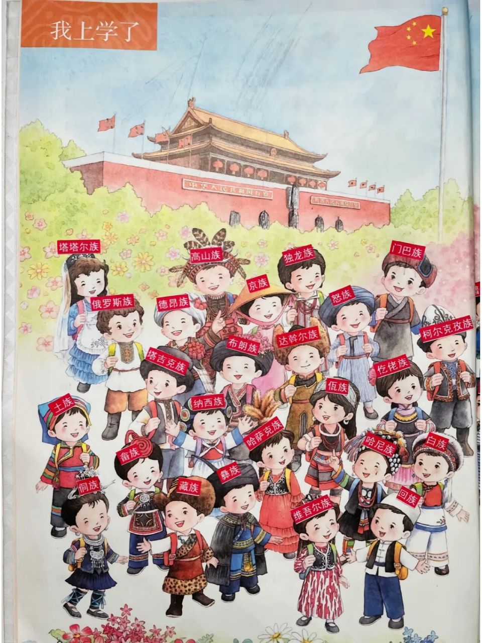 56个民族带拼音直接裁剪打印就可以了 图三打印裁剪后直接贴到书上 完