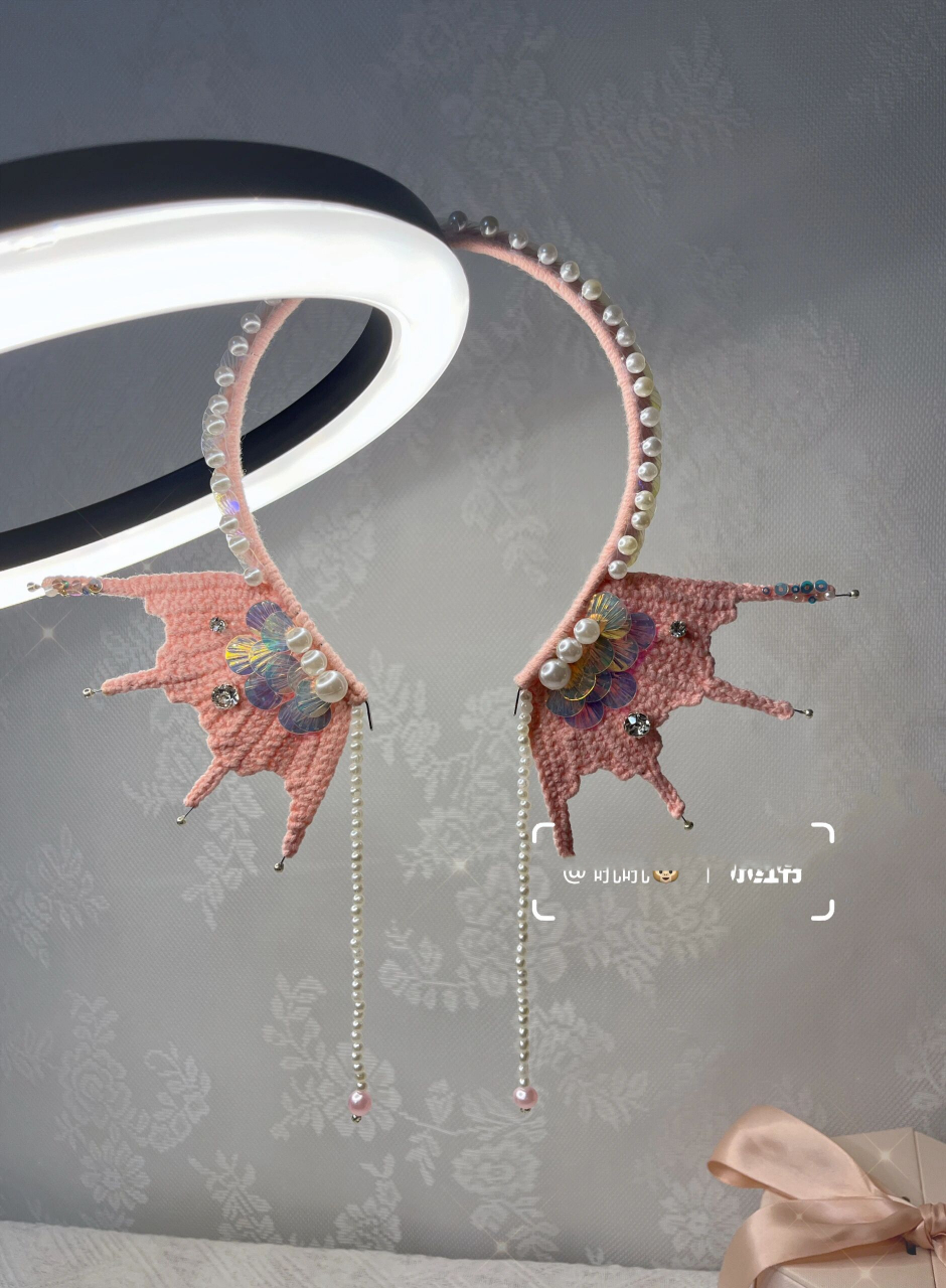 钩织发箍#钩织图解 人鱼耳发箍98海的女儿 钩针:1.