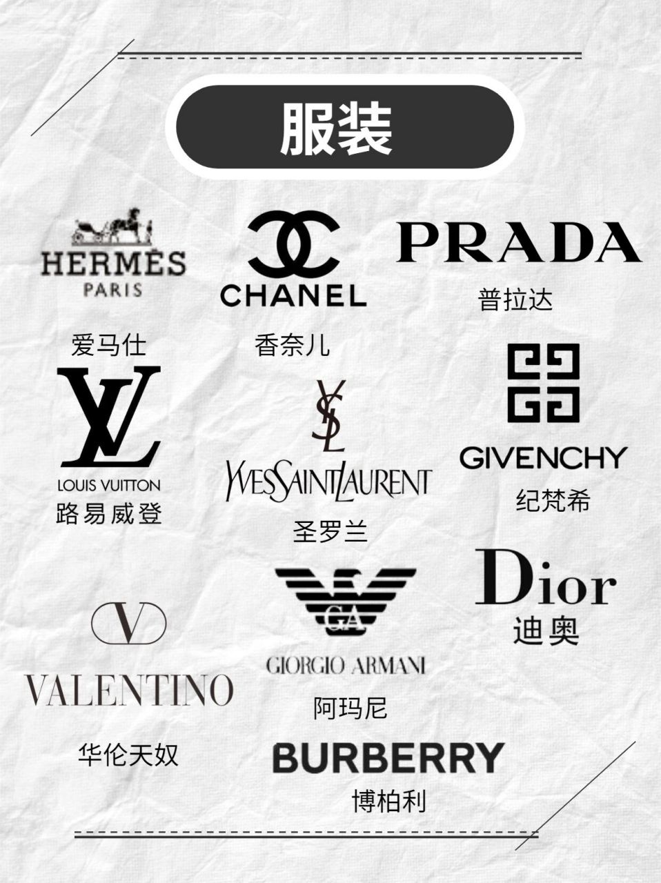 奢侈品牌logo大全 合集图片