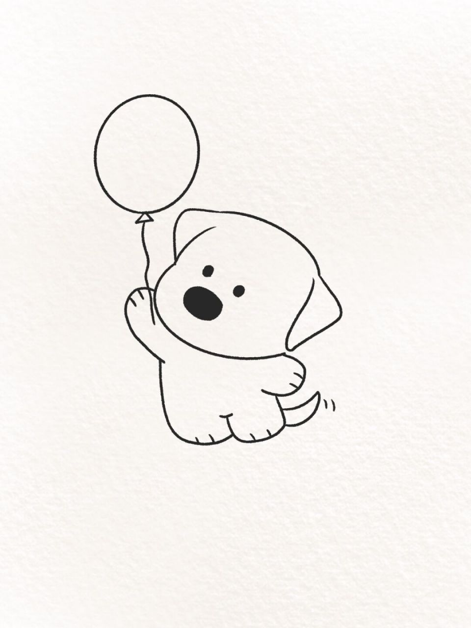 简笔画教程| 94画一只玩气球的小狗 95"这是给我的新玩具吗" 	 "