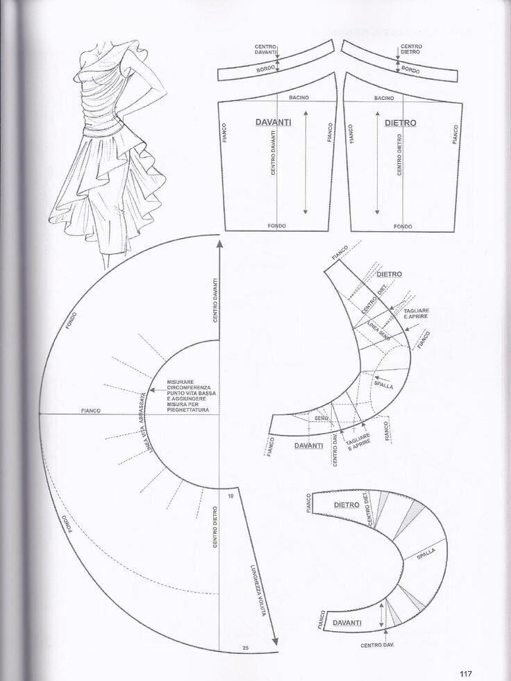 4款连衣裙结构图纸样