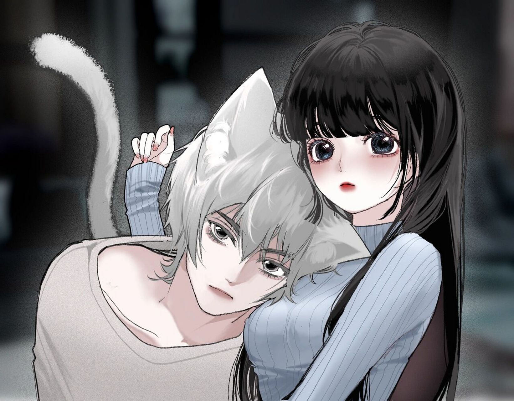 原创情侣头像|怀里有猫情头94黑白猫布偶色